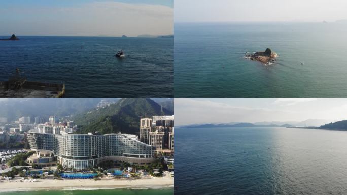 深圳大梅沙海滩4k航拍素材合集
