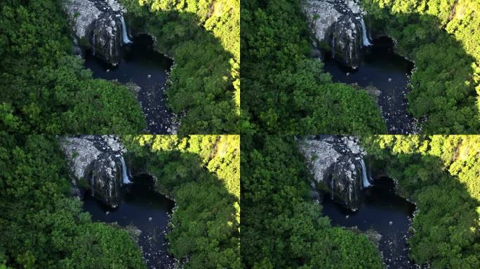 留尼旺岛上的Boeuf盆地瀑布