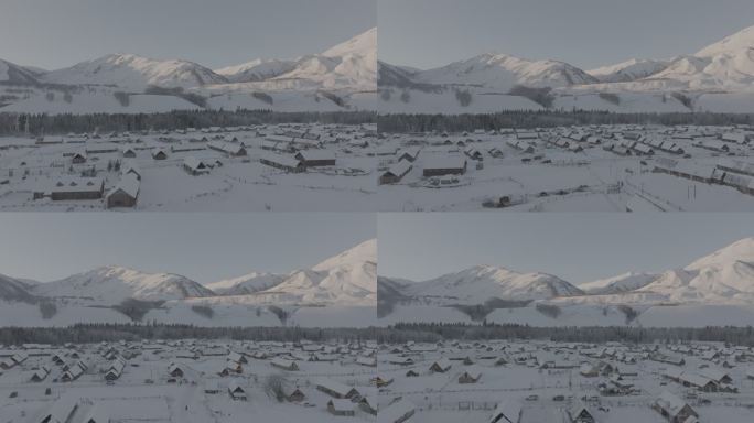 禾木乡的雪景素材（4K）