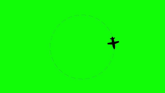 飞机飞行留下的痕迹。绿幕动画，4K