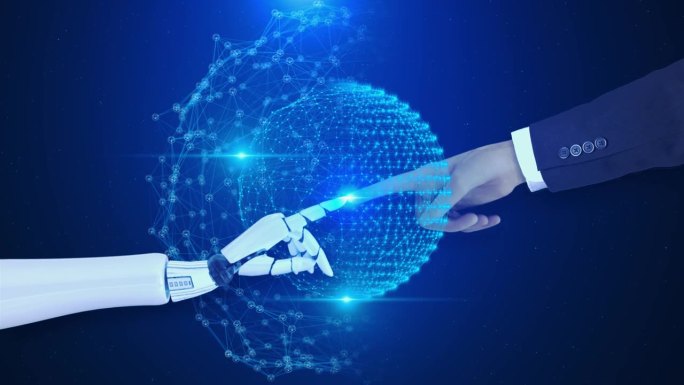 3D AI数字人工智能研究机器人和人类发展的未来。数据挖掘