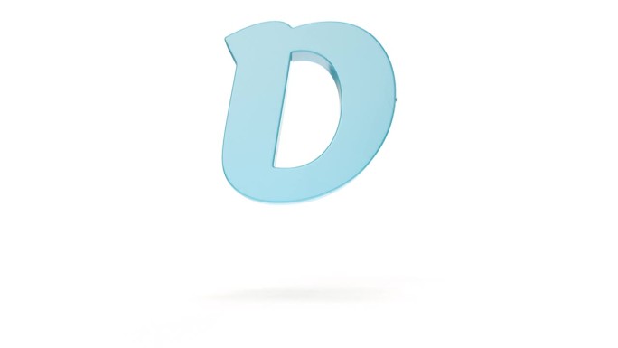 英文大写字母D过渡到E在崩溃的风格作为a到Z序列的一部分。4K 3D动态动画学习拉丁字母