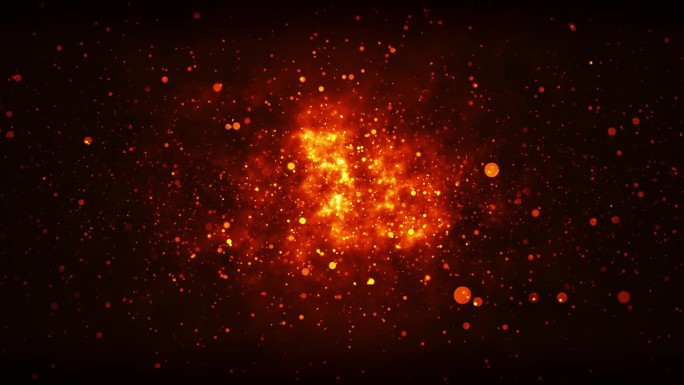红色火焰辉光效果在熔岩视频镜头背景。
