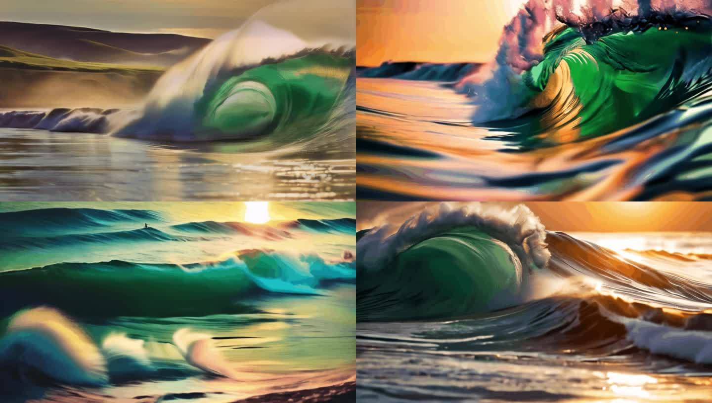 艺术海洋抽象大海海浪巨浪风格化海洋大海