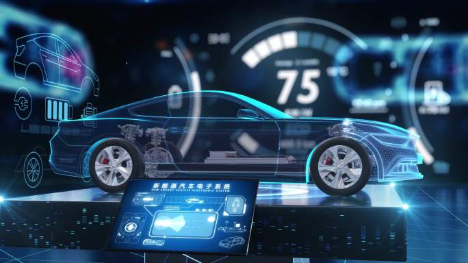 HUD新能源汽车电子研发生产智能科技展示