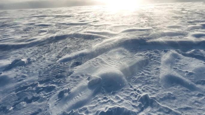 内蒙古草原风雪白毛风雪霁阳光