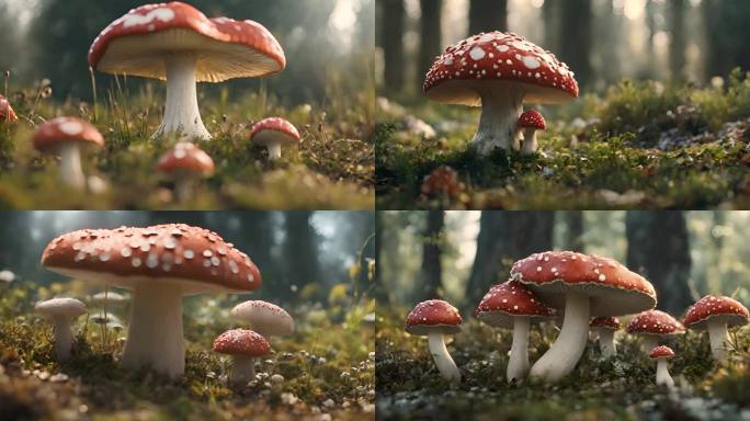 丛林中的毒蘑菇红色