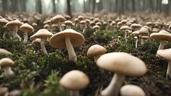 丛林土地中的蘑菇