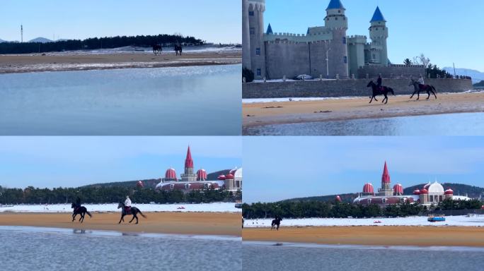 阳光沙滩城堡骑马-1