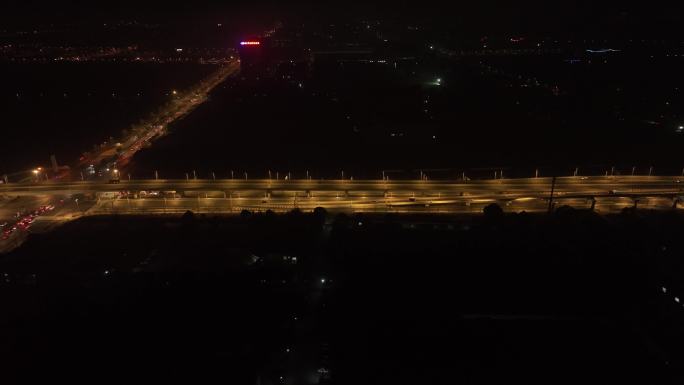 上海奉贤大叶公路航拍 夜景