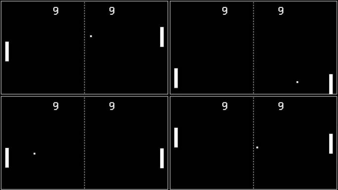 玩家赢得一轮数字复古乒乓球电脑游戏