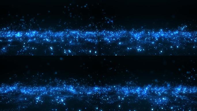 4K 蓝色粒子波浪 粒子海洋 背景视频