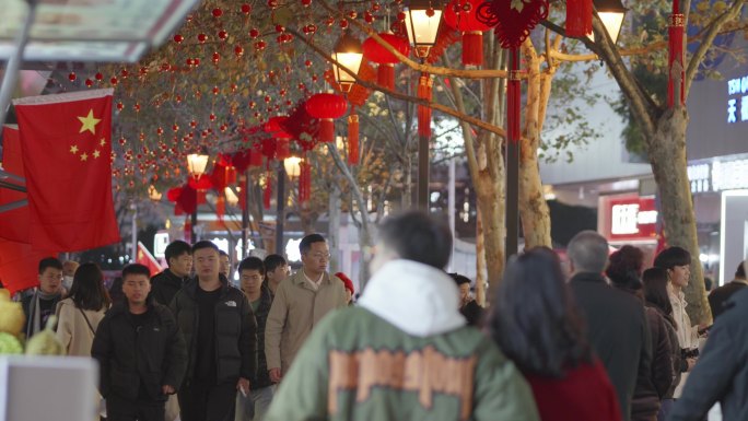 城市年味灯笼迎新年过年氛围视频素材