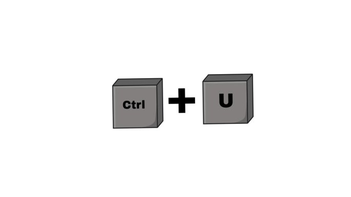 键盘上CTRL键和U键的动画