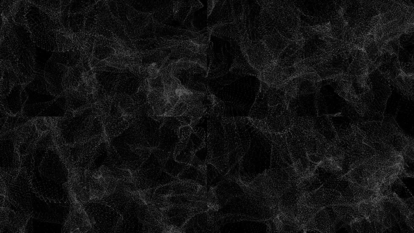 抽象噪声和粒状尘埃粒子背景，白色和黑色移动粒子暗背景