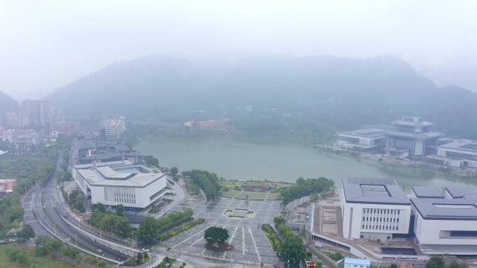 广东佛山西樵山飞鸿馆航拍