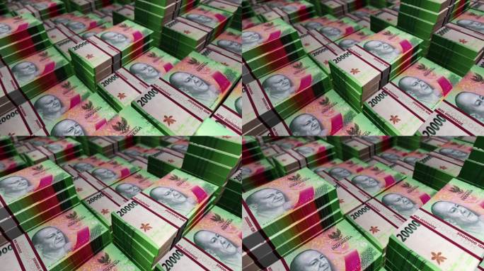 20000印尼盾钞票包-飞越印尼盾钞票堆