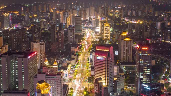 徐州市中心淮海西路夜景