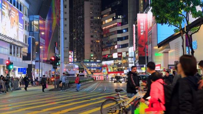 香港红绿灯过马路 街拍