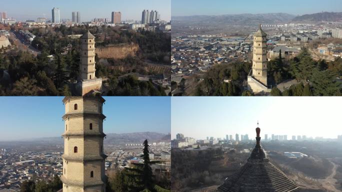 韩城市寺庙塔楼藏经阁佛教圣地倒计时金塔
