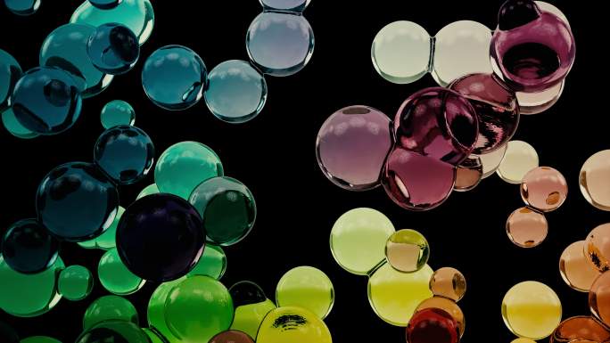 融球粒子 电影质感  马卡龙色玻璃球泡泡