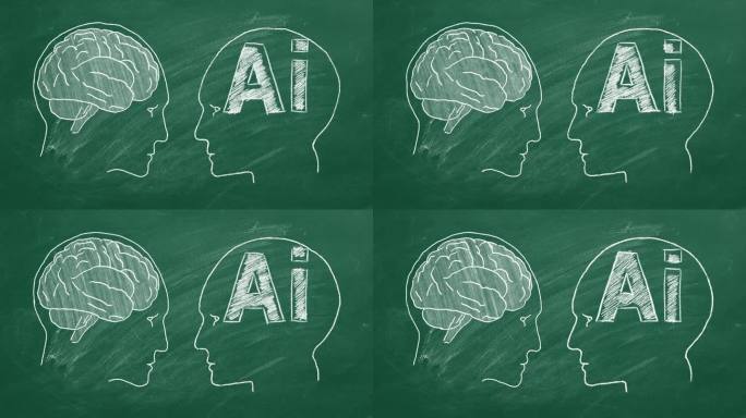 人工智能与人类大脑的图解