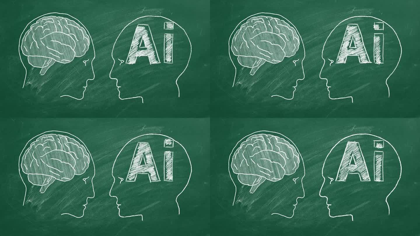 人工智能与人类大脑的图解