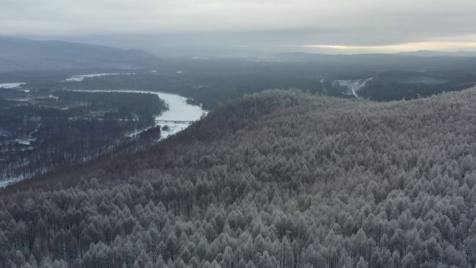 根河雪景 呼伦贝尔雪景