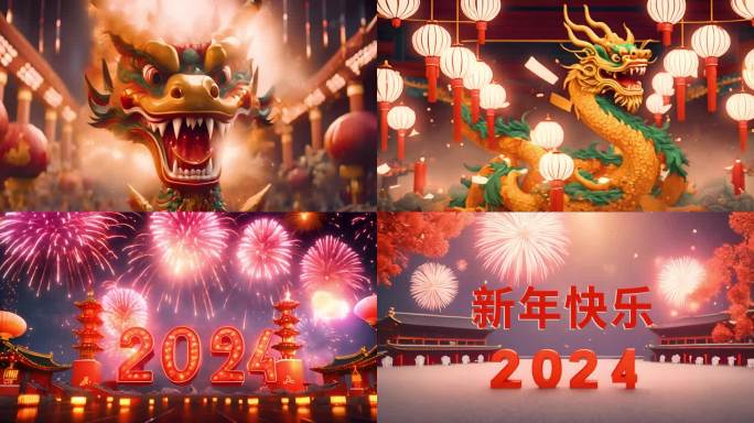2024国风国潮新年龙年年会开场片头CG