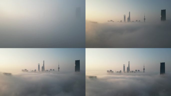 上海冬季北外滩低空平流雾