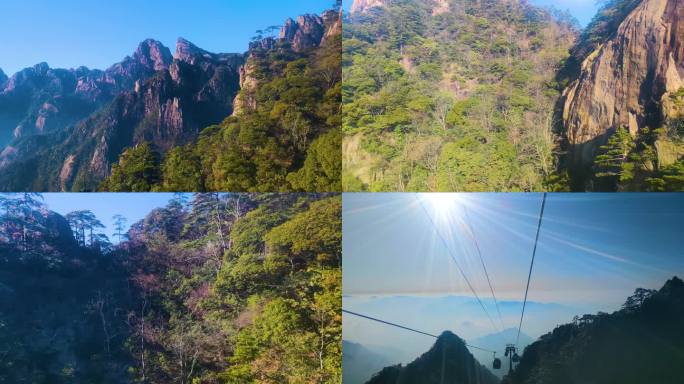 安徽黄山索道缆车美景风景视频素材