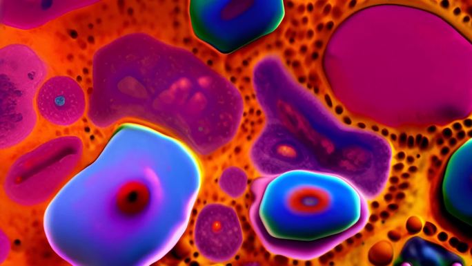微观细胞显微镜多彩艳丽生物物理化学