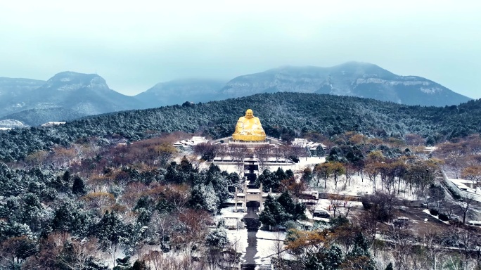 千佛山雪景航拍