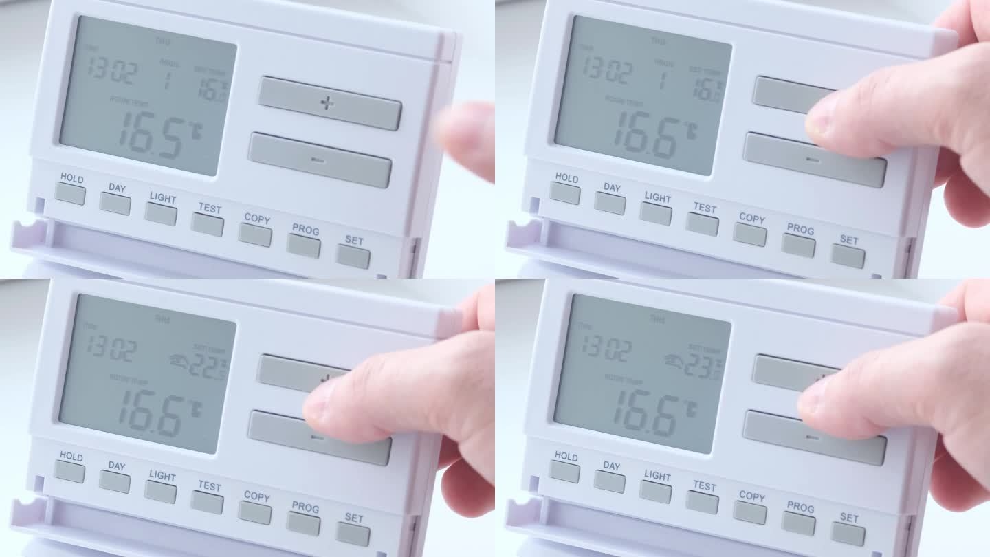 一个带有墙壁显示器的智能家居，可以显示房屋内的温度。给房子供暖