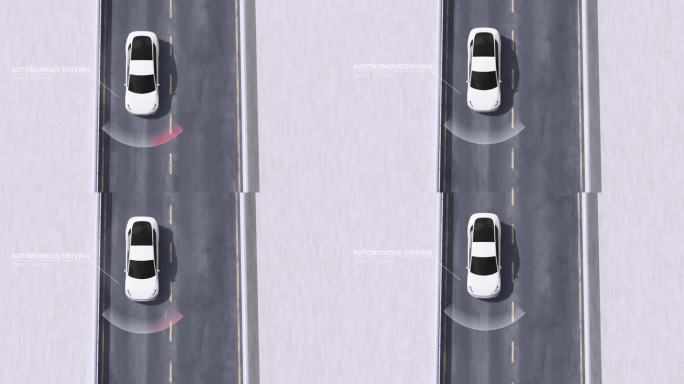 自动驾驶汽车在高速公路上的雷达扫描