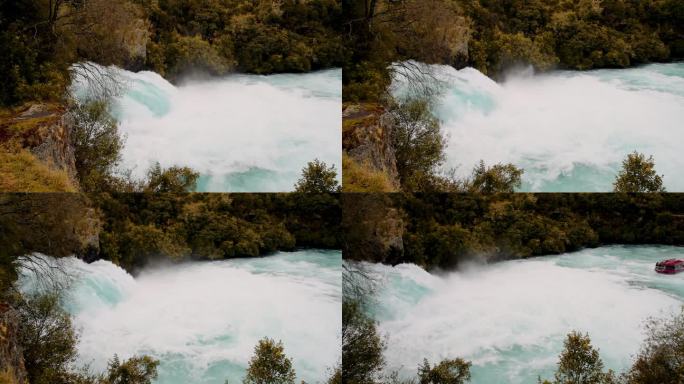 新西兰北岛胡卡瀑布令人惊叹的瀑布