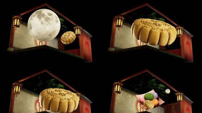 月饼食品类展示中秋裸眼3D视频