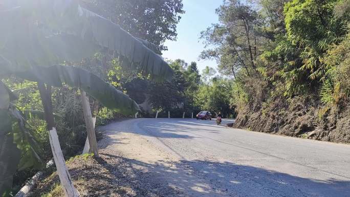 乡村灰尘公路 乡村生活 乡村公路风景