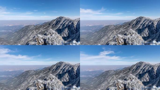 庐山观云亭蓝天雪景延时