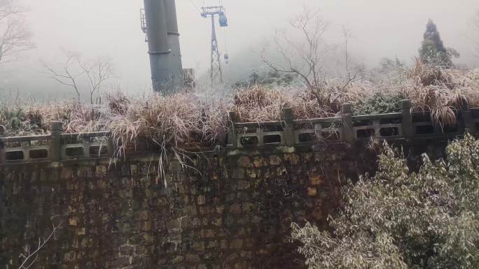 安徽黄山索道缆车雪山美景风景视频素材40