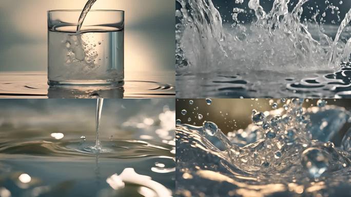 水 倒水 清水 水溅起 生命之源 水源