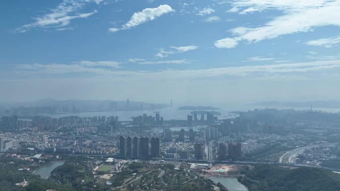 厦门海沧区大景航拍厦门全景城市建筑风光