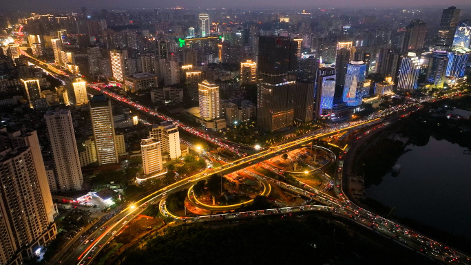 海口市世纪大桥滨海立交桥夜景