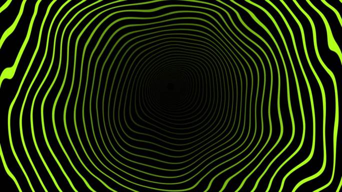 酸橙绿色环高科技隧道未来图案黑色背景