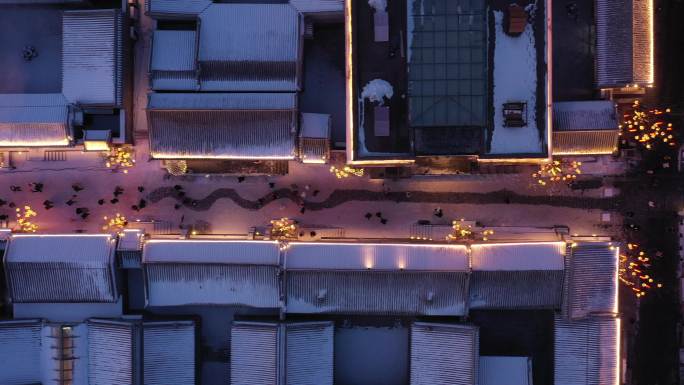 大同古城东南邑雪景航拍