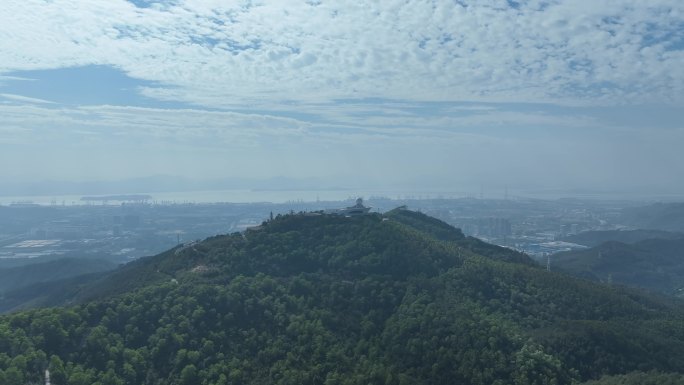 厦门蔡尖尾山航拍天语舟气象公园山峰山脉