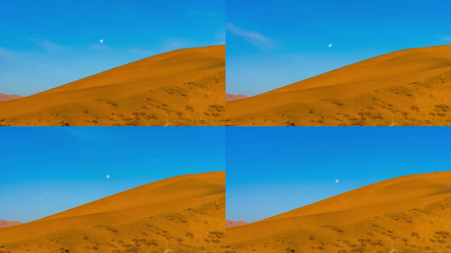 4k巴丹吉林沙漠月落延时摄影
