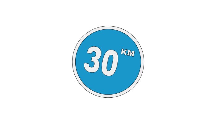 交通标志图标动画视频，最高时速30公里
