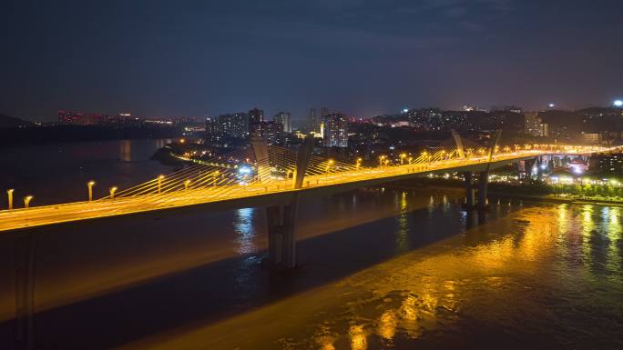 泸州国窖大桥夜景延时4k