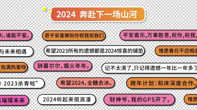 新年愿望弹幕留言墙（透明底）